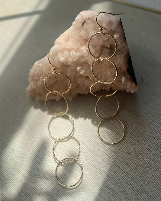Frug, 14K Goldplate 5 Hoop Dangle Earrings, FEJ46