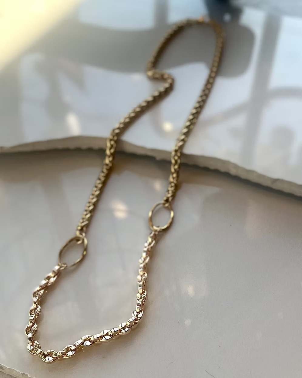 Frug, Goldplated Braided and Hoop Chain Necklace or Bracelet FNJ31SET
