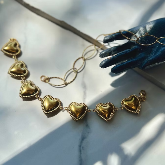 Frug, 14K Goldplate Heart Chain Bracelet FBJ23
