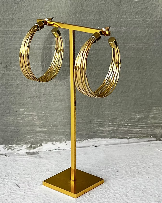 Frug, Vintage Deadstock Brass Hoop Earrings FEJ15SET