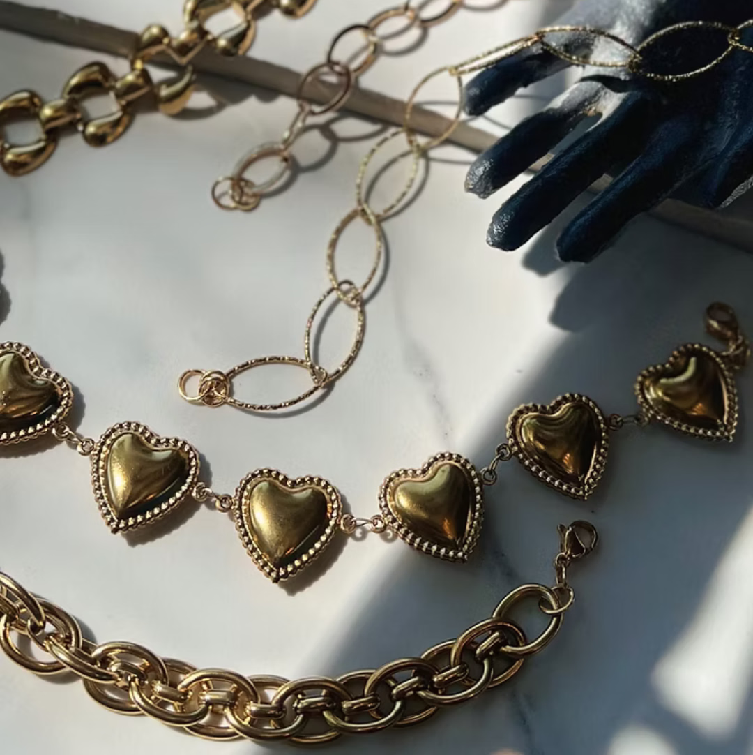 Frug, 14K Goldplate Heart Chain Bracelet FBJ23