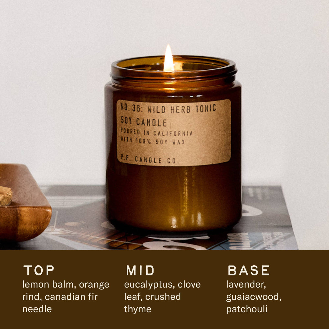 P.F. Candle Co. L, Wild Herb Tonic, 7.2 oz Standard Soy Candle