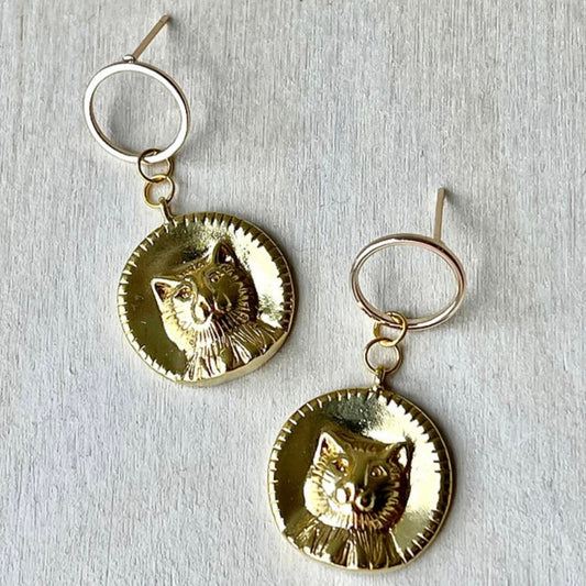 Cat Pendant Earrings