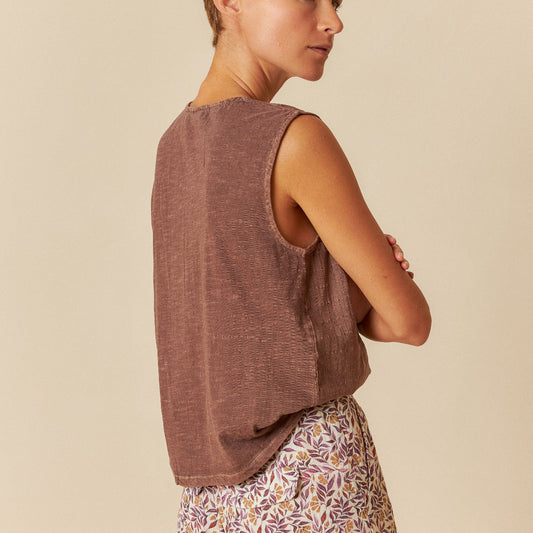 Indi & Cold, Washed Effect Combined T-Shirt