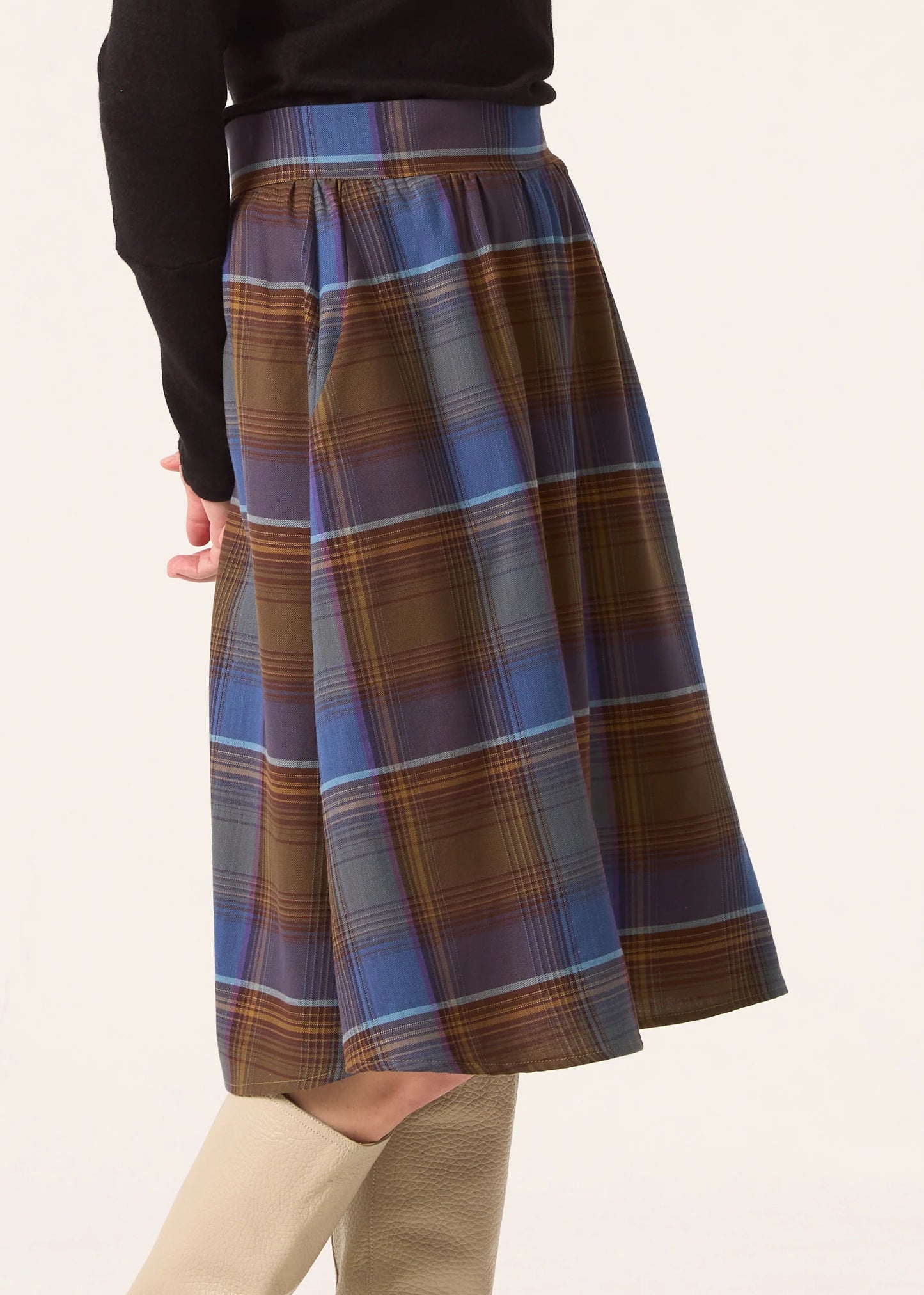 Cokluch, Alisma Skirt, Blue Plaid