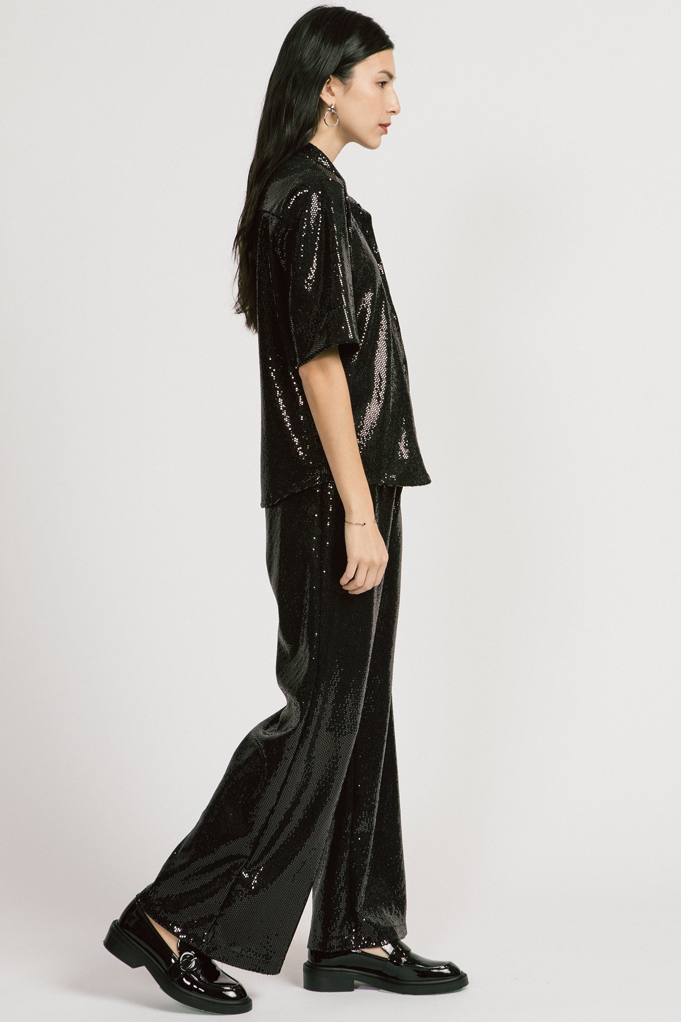 Allison Wonderland, Dahlia Blouse, Black Sequins