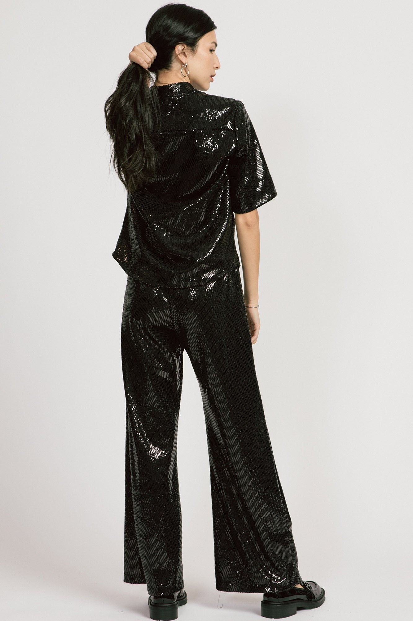 Allison Wonderland, Dahlia Blouse, Black Sequins