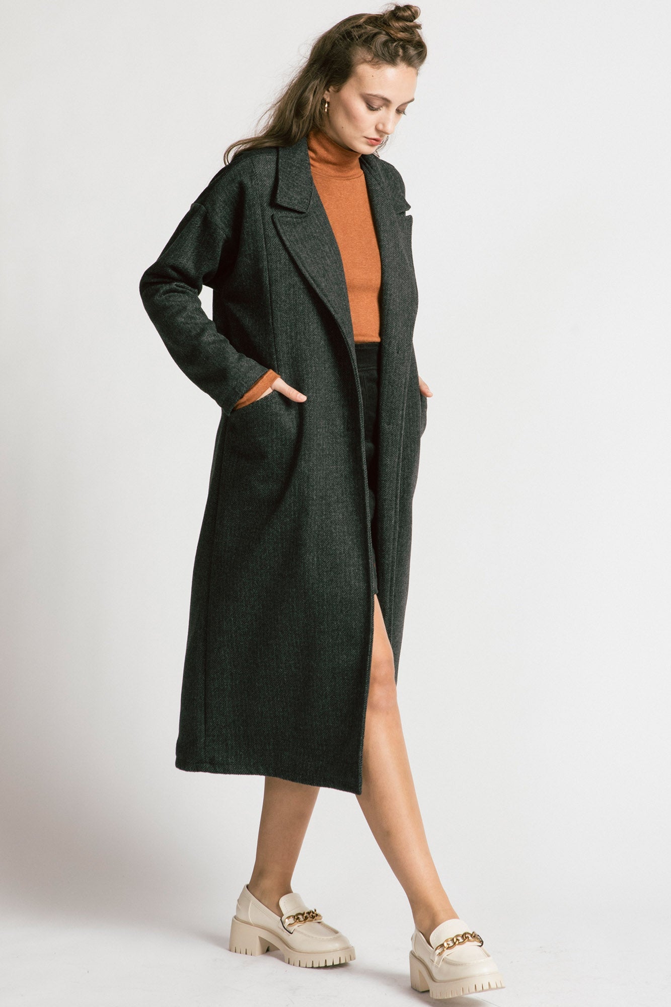 Allison Wonderland, Viscount Coat, Grey Twill Wool