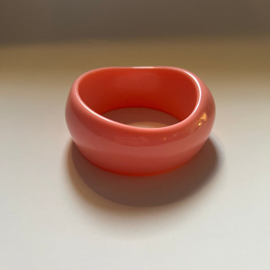 Modern Fable, Asymmetrical Chunky Resin Bangle, Pink