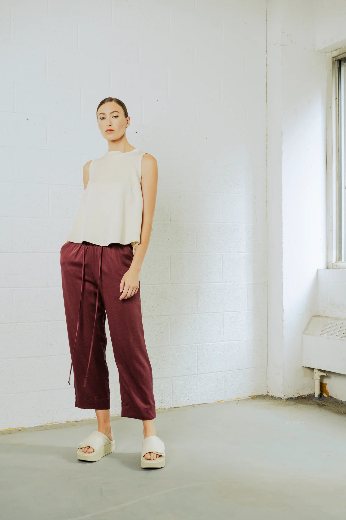 Bodybag, Calypso Pants, Burgundy and Ivory