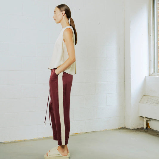 Bodybag, Calypso Pants, Burgundy and Ivory