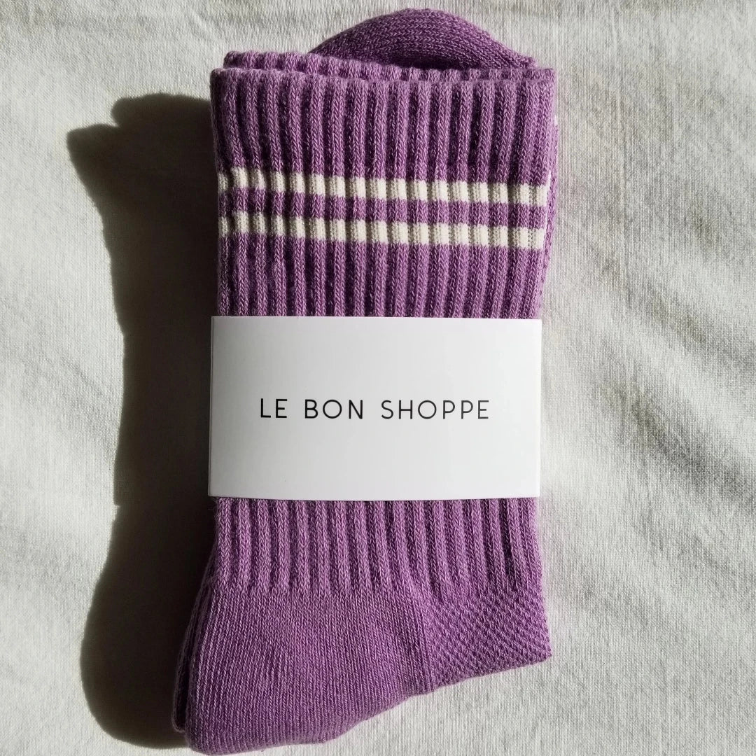 Le Bon Shoppe, Boyfriend Socks, Grape