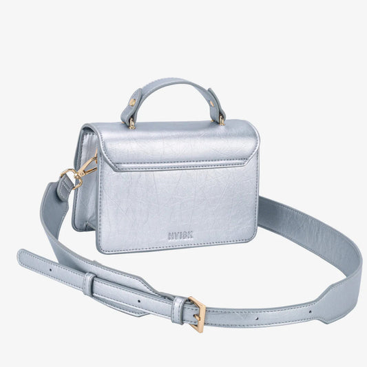 HVISK, Crane Shiny Structure Bag, Silver