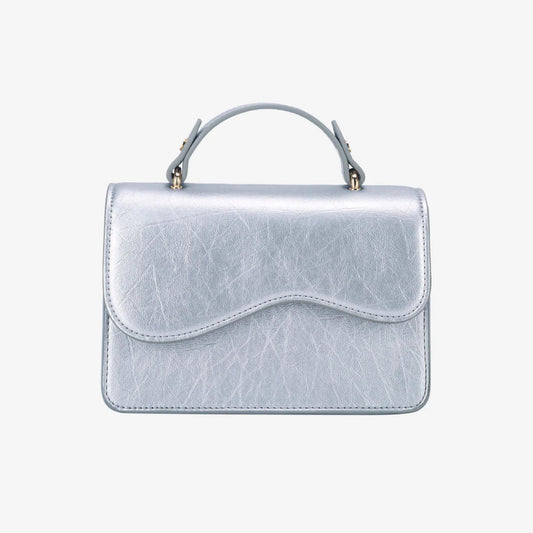HVISK, Crane Shiny Structure Bag, Silver