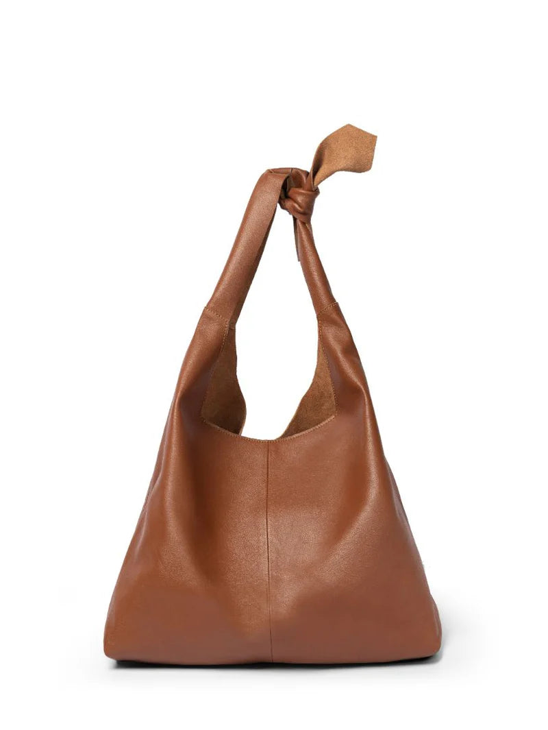 Risa, Knot Leather Tote, Tan