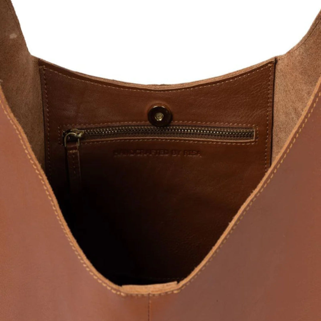 Risa, Knot Leather Tote, Tan