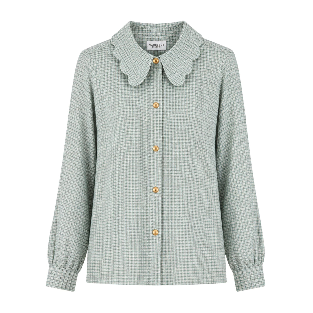 Marigold, Darling Top, Sage Seersucker