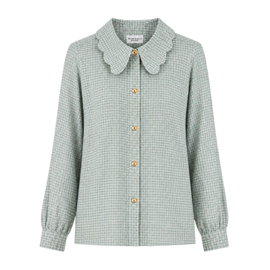 Marigold, Darling Top, Sage Seersucker