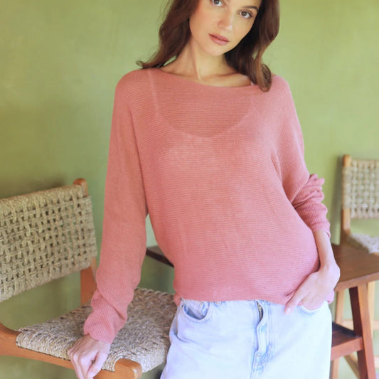 Echo Verde, Linen Blend Beachcomber Sweater, Jellyfish