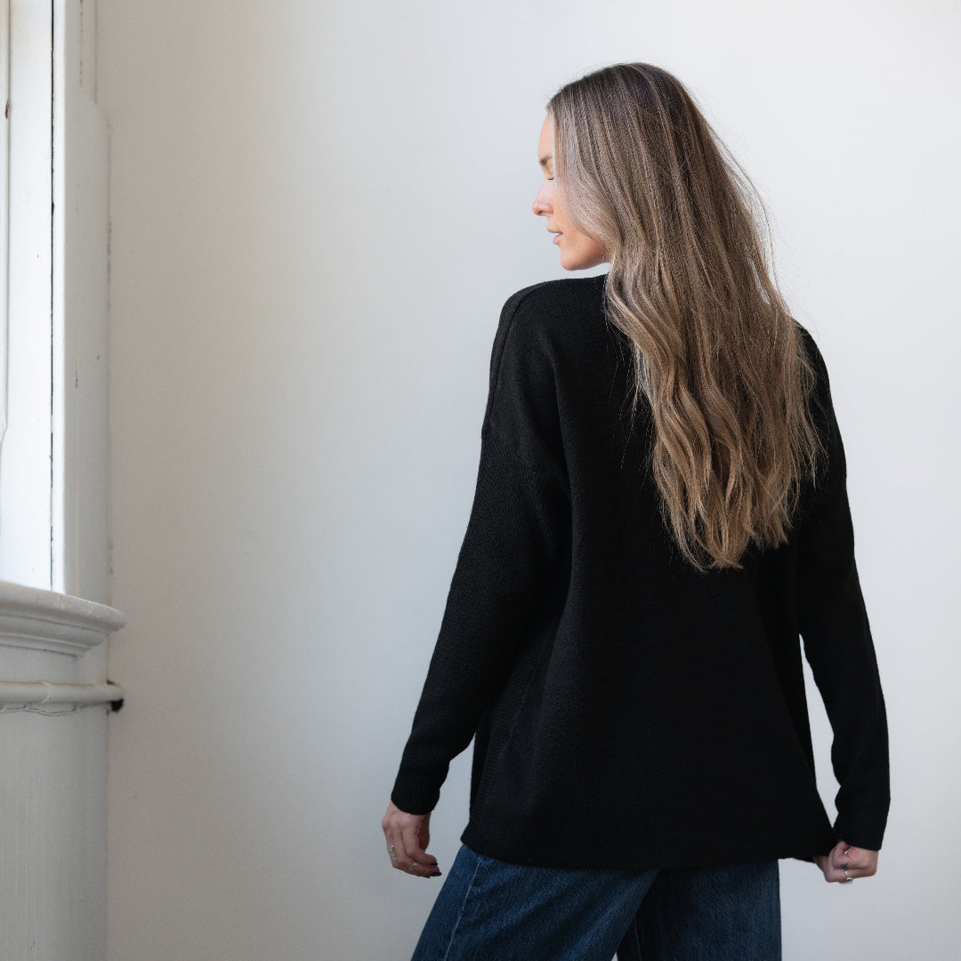 Chalet Crew Neck Sweater, Black