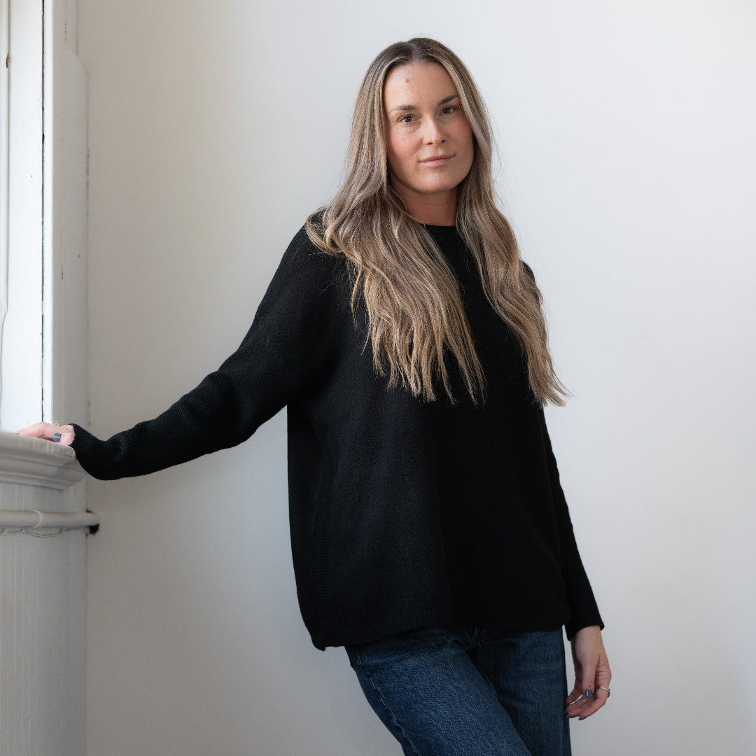 Chalet Crew Neck Sweater, Black