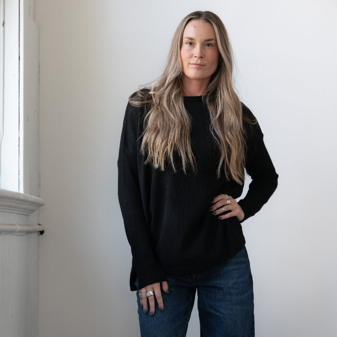 Chalet Crew Neck Sweater, Black
