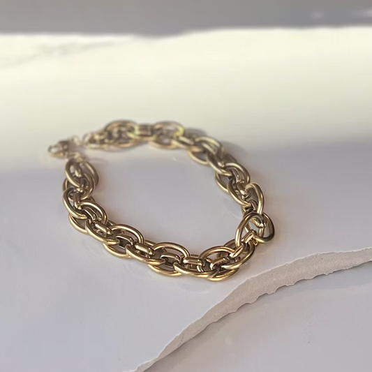 Frug, 14K Goldplate Chunky Oval Link Bracelet FBJ16