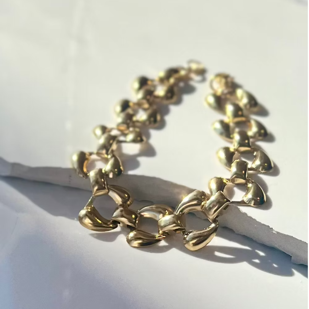 Frug, 14K Goldplate Abstract Link Bracelet FBJ22