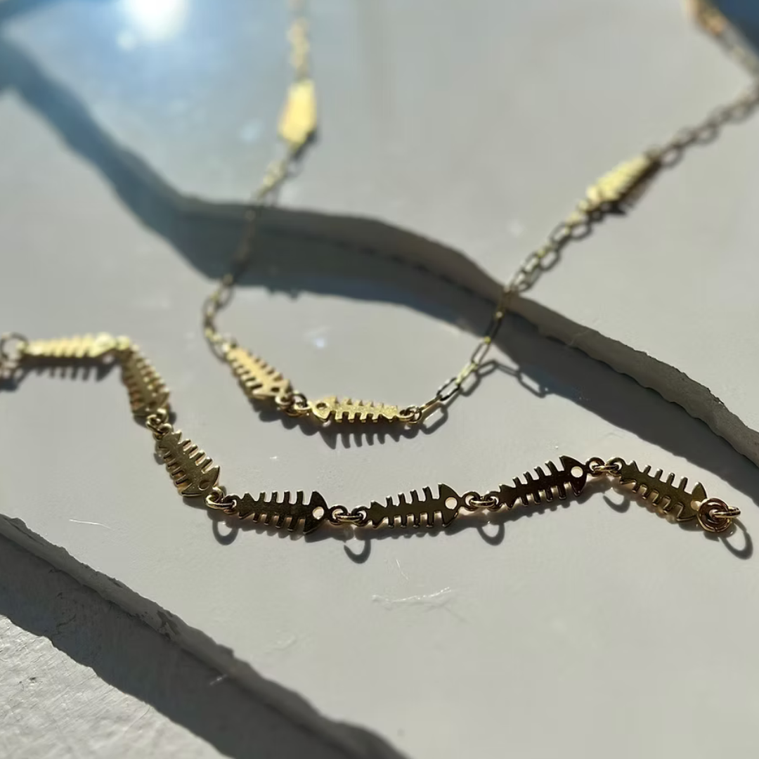 Frug,  14K Goldplate Fishbone Bracelet FBJ19