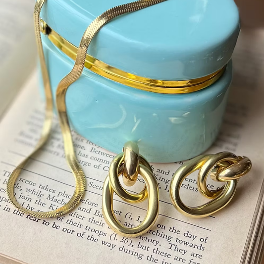 Frug, Vintage Brass Deadstock Double Loop Post Earrings FEJ20