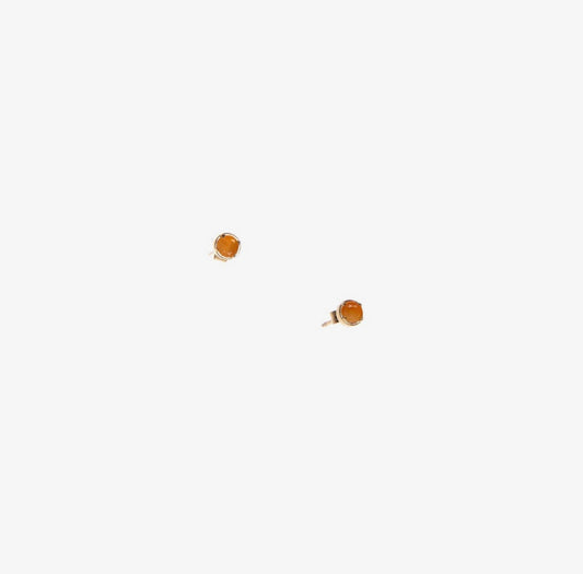 Hailey Gerrits, Mini Stone Stud Earrings, Carnelian