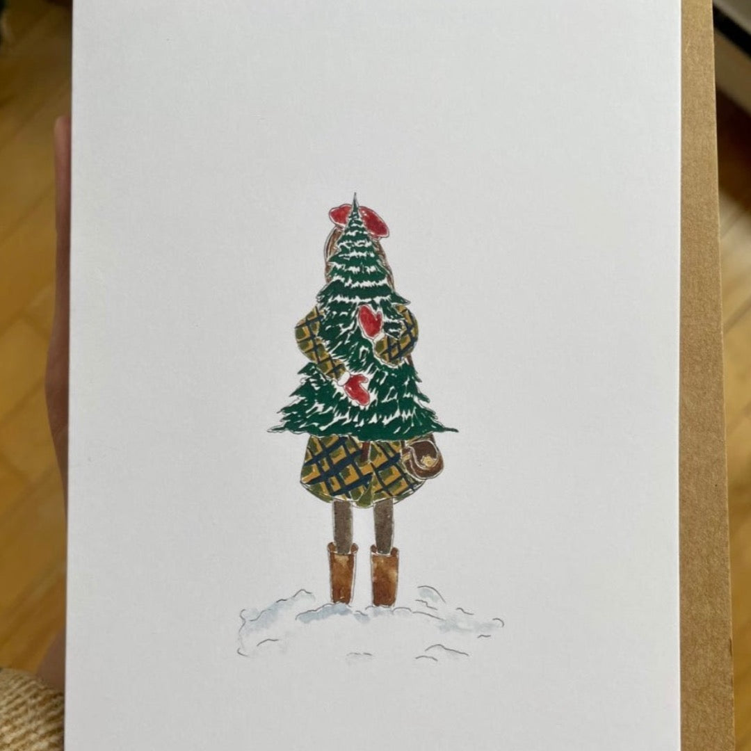 Christmas Tree Picking Greeting Card