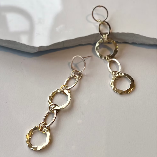 Frug, Hammered Brass Loop Earrings FEJ26