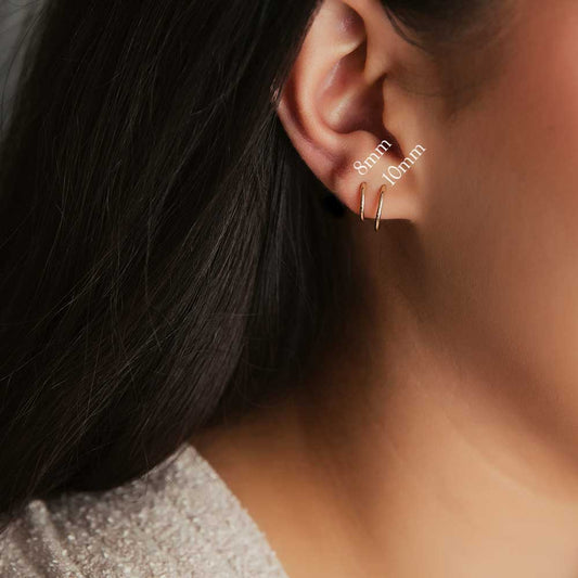 Strut, Smooth Sleeper Hoops, Gold