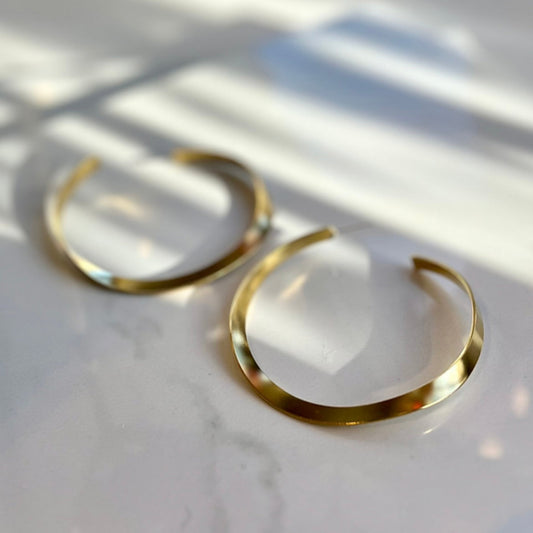 Vintage Brass Hoops, 4 Styles