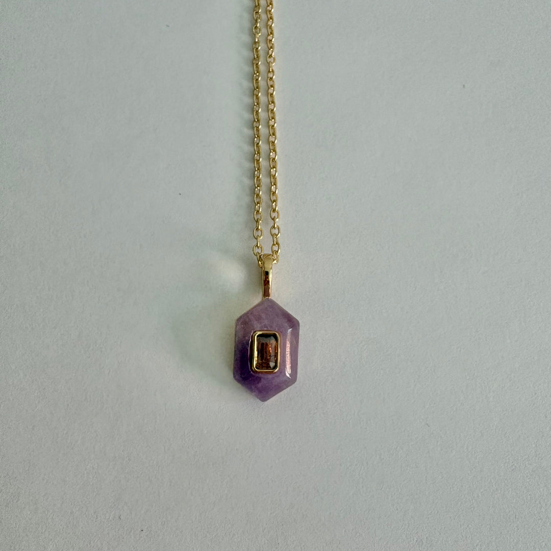 Frug, 14K Goldplate Necklace with Various Faceted Semi-Precious Stones FNJ41SET