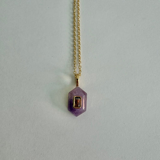 Frug, 14K Goldplate Necklace with Various Faceted Semi-Precious Stones FNJ41SET