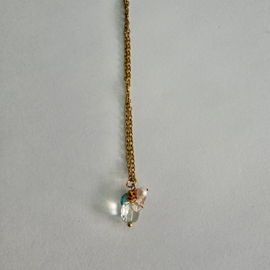 Frug, 14K Goldplate Necklace and Gemstone Cluster Pendant FNJ53SET