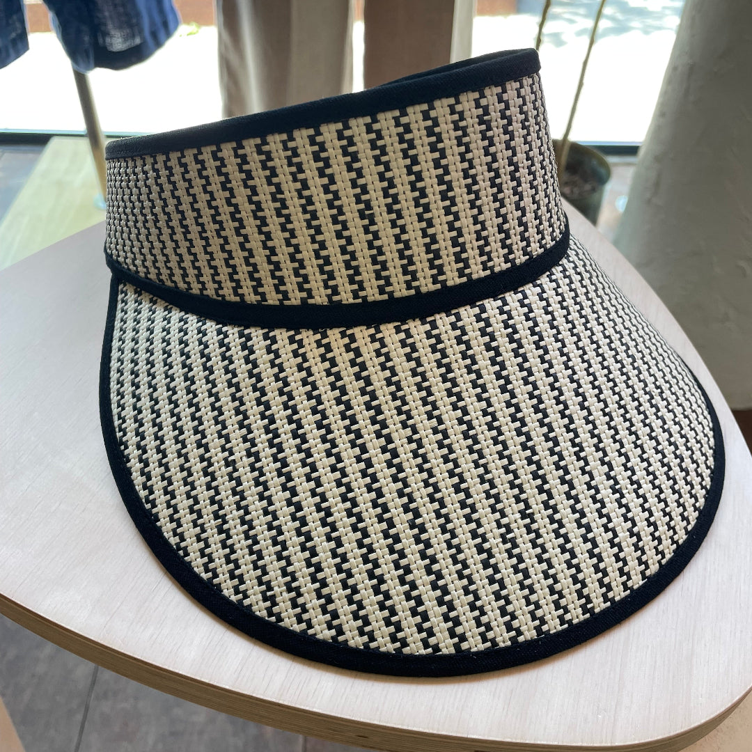 Brixton, Newport Straw Visor, Black/Natural
