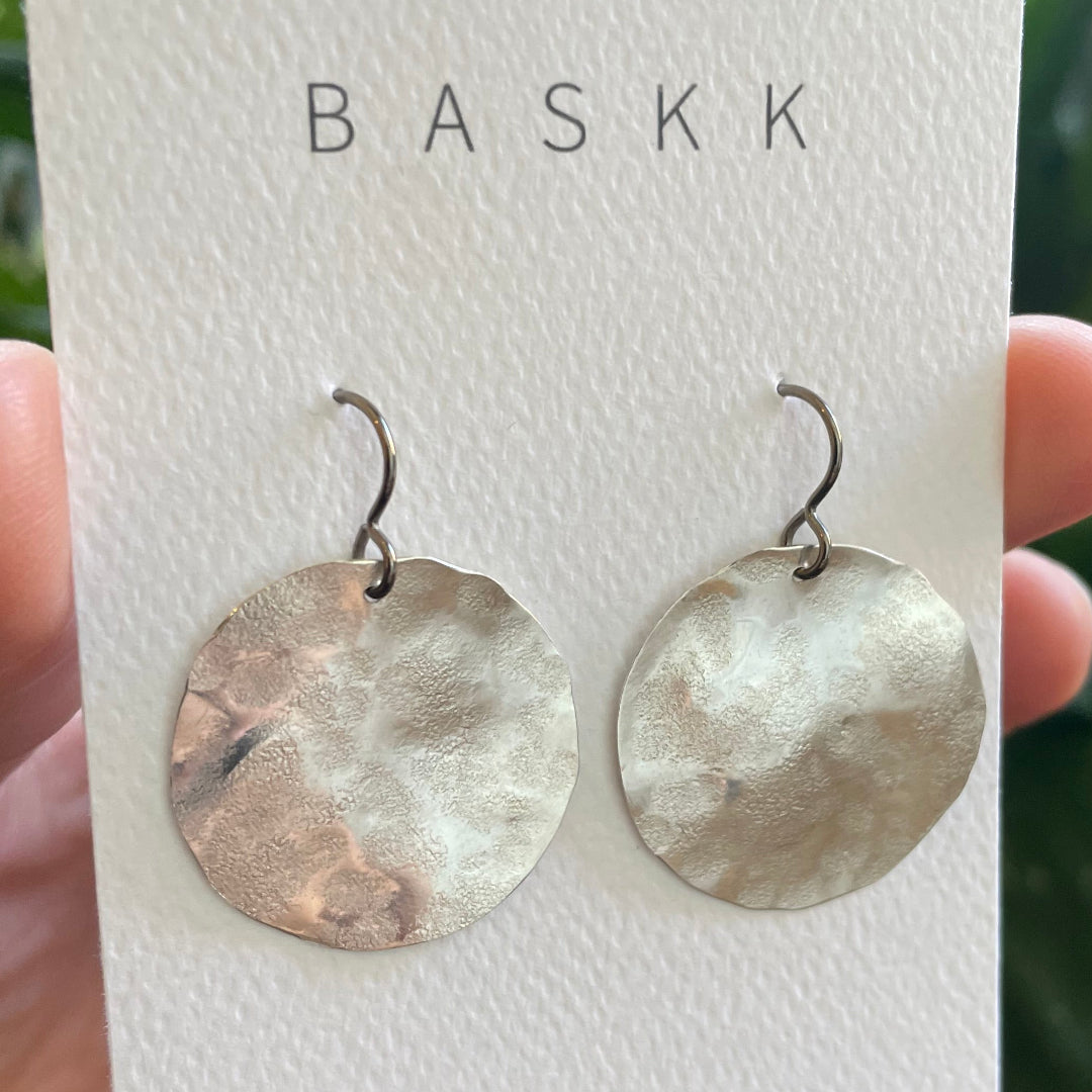 Baskk, Medium Sterling Silver Circle Earrings