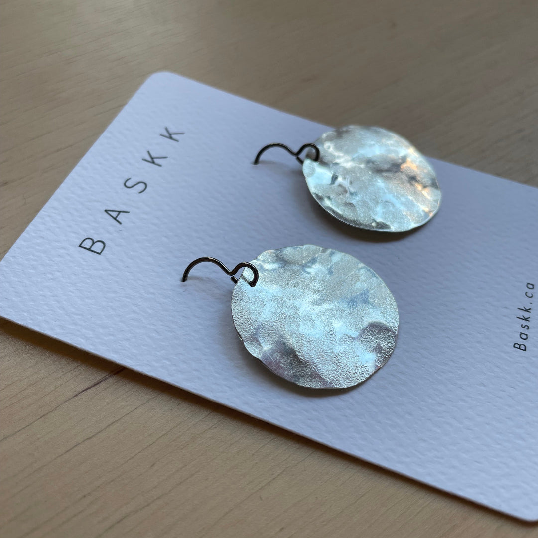 Baskk, Medium Sterling Silver Circle Earrings