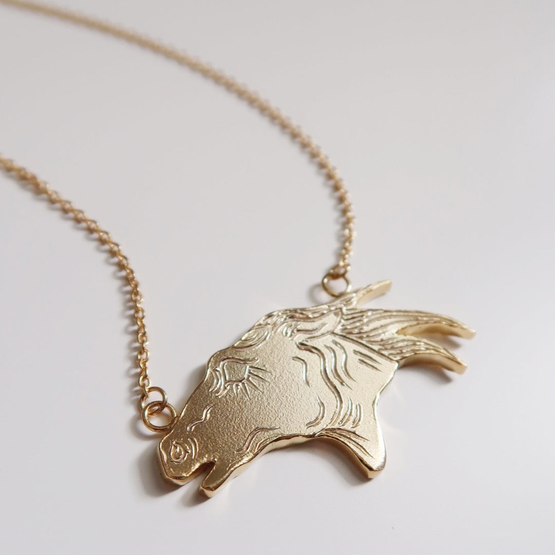 Horse Necklace, Gold Plated