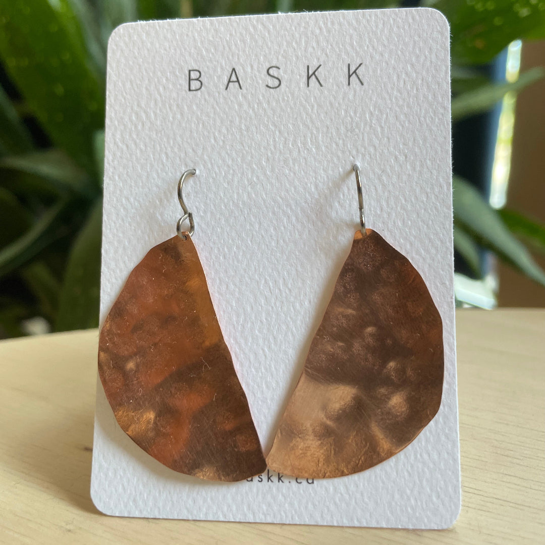Baskk, Copper Half Circle Earrings