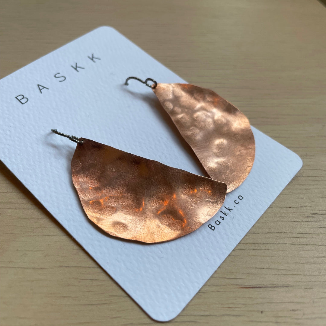 Baskk, Copper Half Circle Earrings