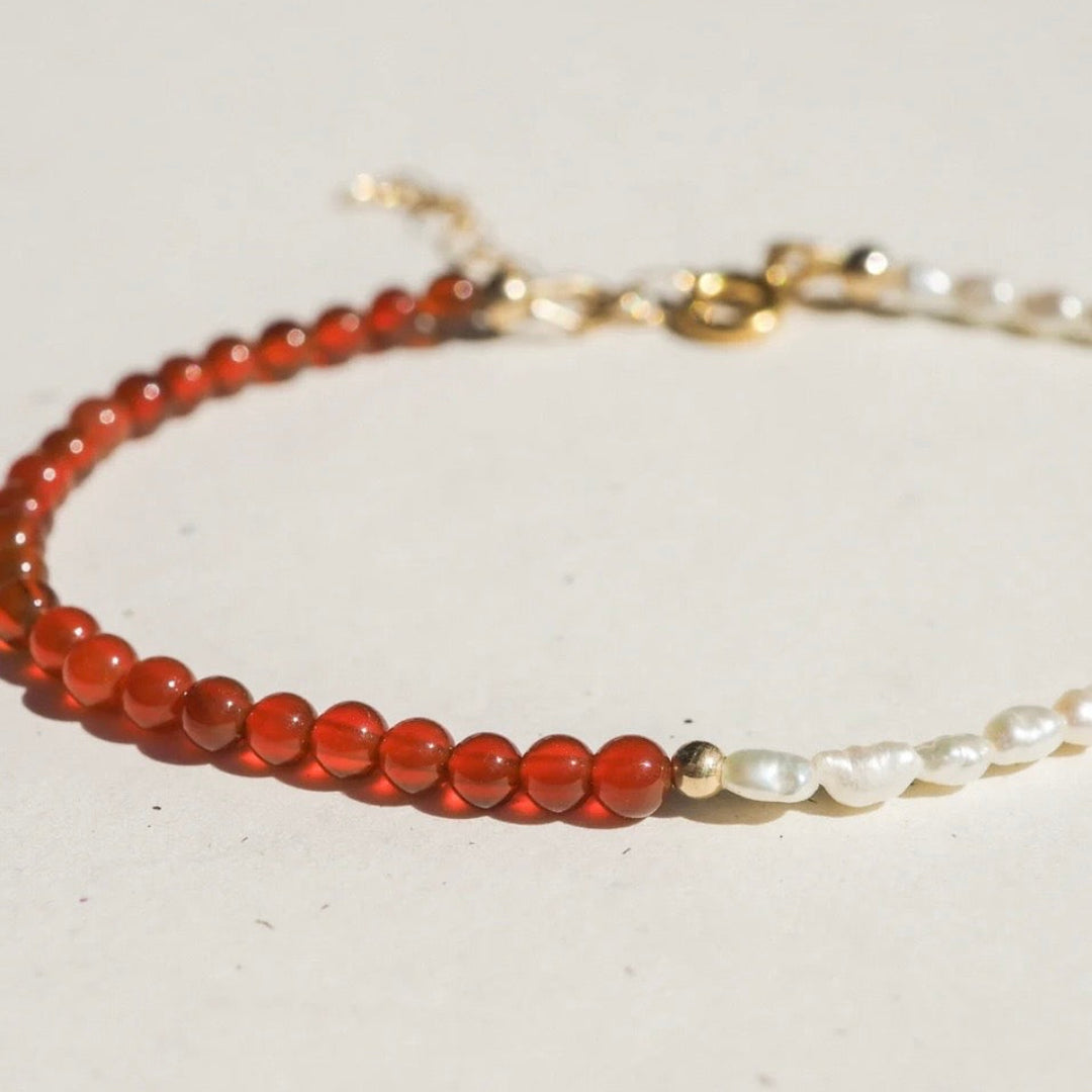 Emily Hartwell, Carnelian and Pearl Bracelet