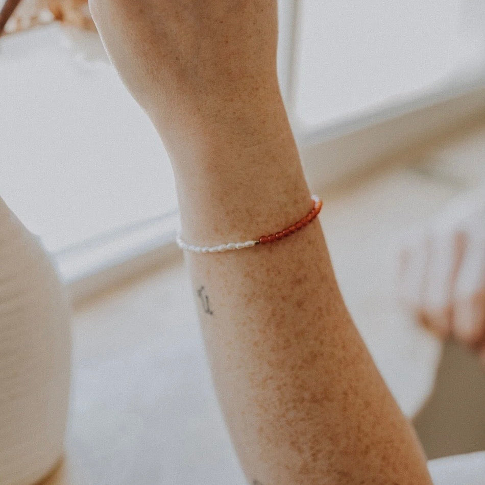 Emily Hartwell, Carnelian and Pearl Bracelet