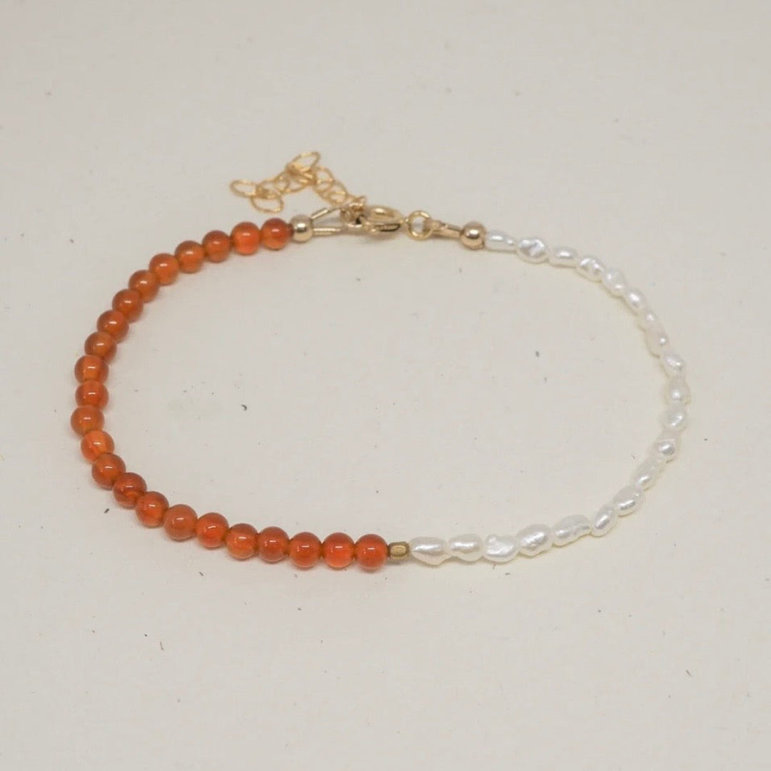 Emily Hartwell, Carnelian and Pearl Bracelet