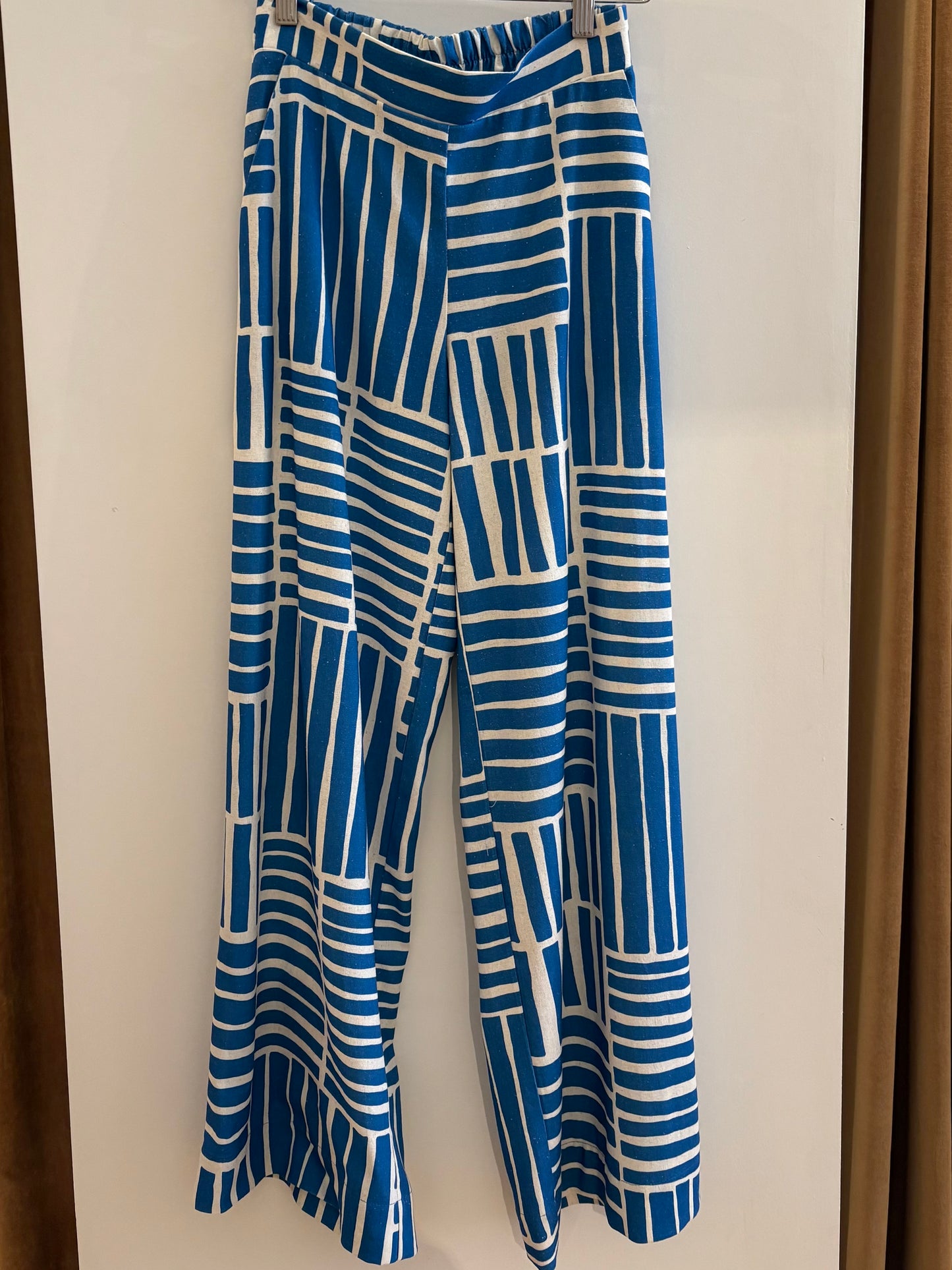 Marigold, Charlotte Pants, Blue Block Print