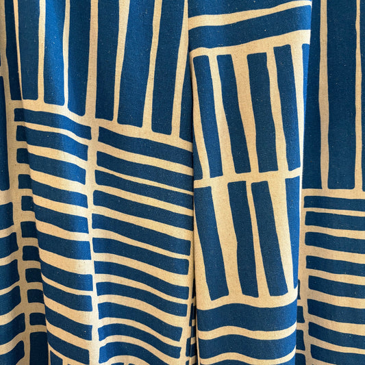 Marigold, Charlotte Pants, Blue Block Print