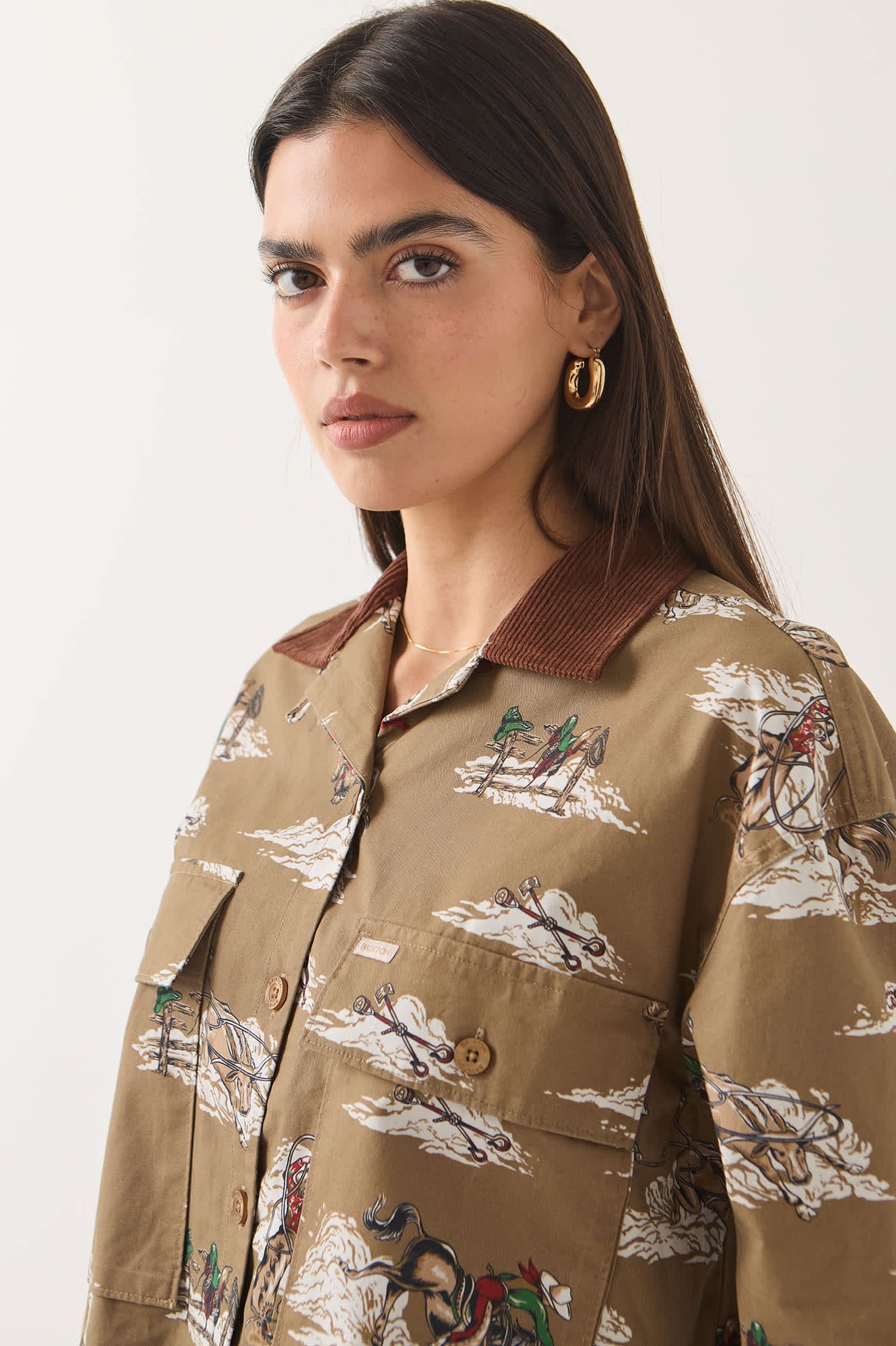 Brixton, Utopia Overshirt, Mid Century Cowboy Print